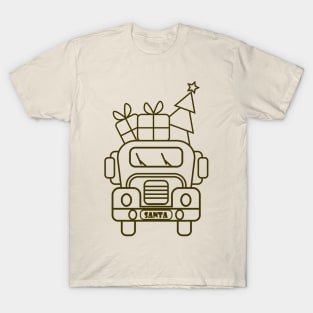 Contour brown Christmas truck front view T-Shirt